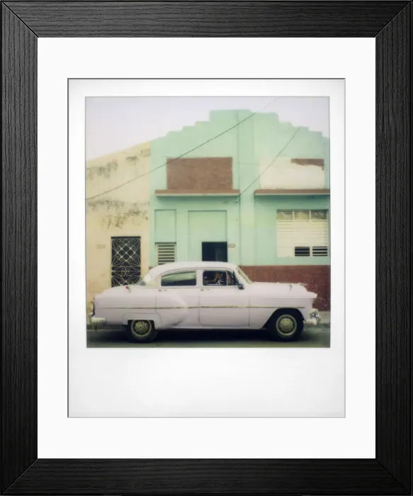 Framed Print : Polaroid of purple classic American car, Cienfuegos, Cuba, West Indies, Central America Framed Print : Polaroid of purple classic American car, Cienfuegos, Cuba, West Indies, Central America