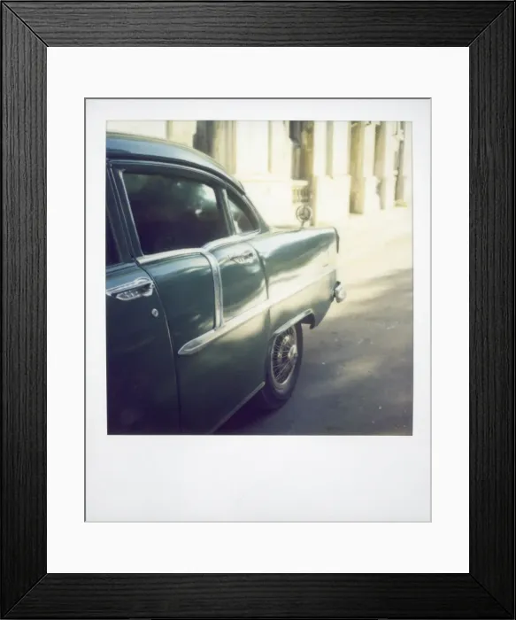 Framed Print : Polaroid of light reflecting in paintwork of classic American car, Havana Framed Print : Polaroid of light reflecting in paintwork of classic American car, Havana