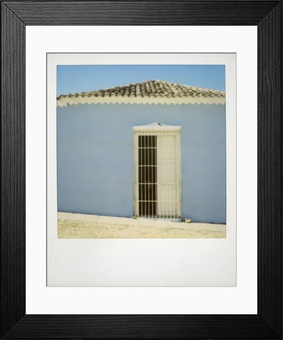 Framed Print : Polaroid of painted blue wall, Trinidad, Cuba, West Indies, Central America Framed Print : Polaroid of painted blue wall, Trinidad, Cuba, West Indies, Central America