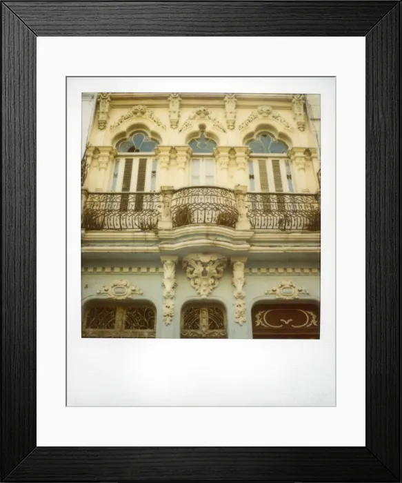 Framed Print : Polaroid of detail of ornate building and balconies, Havana, Cuba, West Indies Framed Print : Polaroid of detail of ornate building and balconies, Havana, Cuba, West Indies