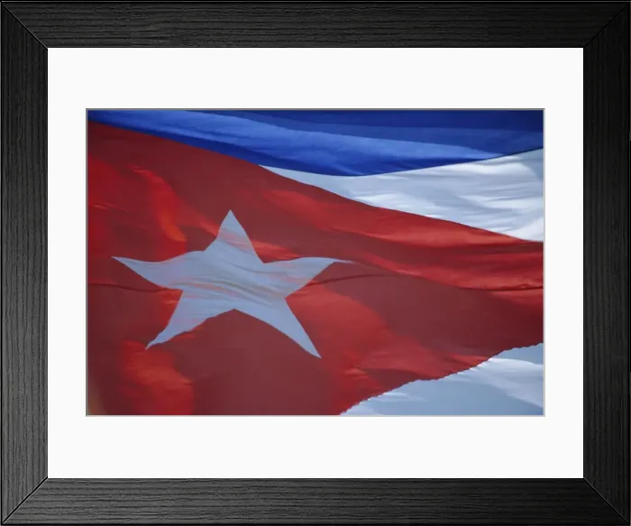Framed Print : National flag, Cuba, West Indies, Central America Framed Print : National flag, Cuba, West Indies, Central America