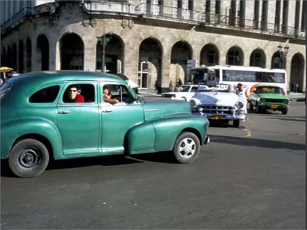 Old American cars, Havana, Cuba, West Indies, Central America
