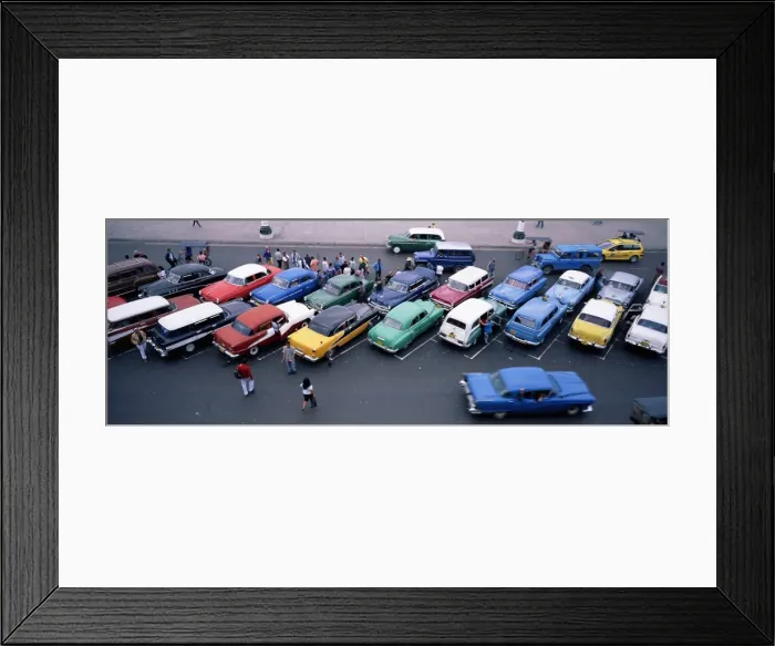 Framed Print : Aerial view of taxi stand, Capitol Square, Havana, Cuba, West Indies, Central America Framed Print : Aerial view of taxi stand, Capitol Square, Havana, Cuba, West Indies, Central America
