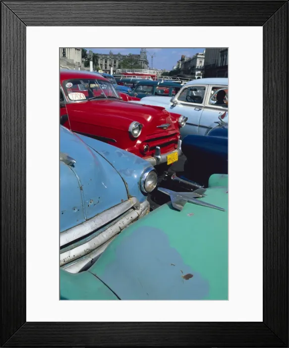 Framed Print : Old American classic cars, Transport, La Habana, Cuba Framed Print : Old American classic cars, Transport, La Habana, Cuba