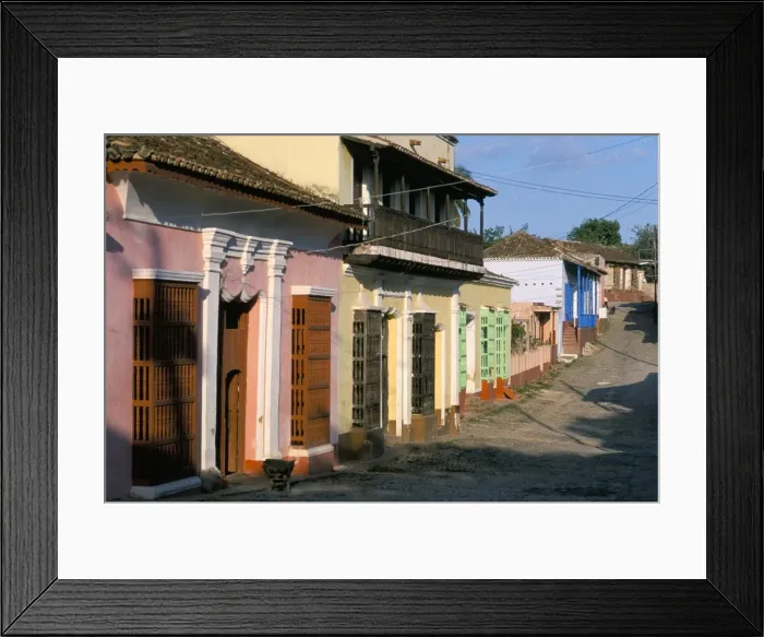 Framed Print : Houses on a street in the colonial city, town of Trinidad, UNESCO World Heritage Site Framed Print : Houses on a street in the colonial city, town of Trinidad, UNESCO World Heritage Site