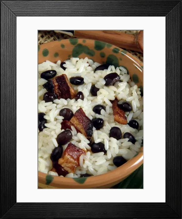 Framed Print : Moros y cristianos (black beans, rice, fried ham), Cuba, West Indies, Central America Framed Print : Moros y cristianos (black beans, rice, fried ham), Cuba, West Indies, Central America