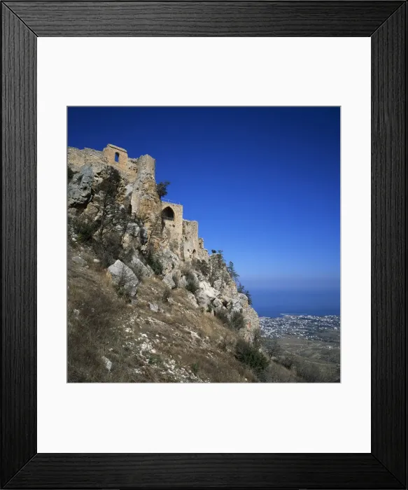 Framed Print : Byzantine monastery which became a castle in the 11th century AD, rebuilt by Lusignans in 1228 Framed Print : Byzantine monastery which became a castle in the 11th century AD, rebuilt by Lusignans in 1228