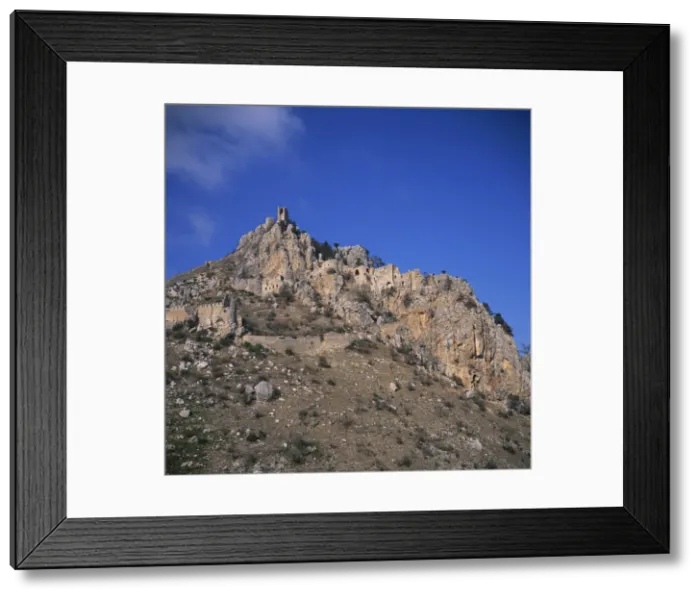 Framed Print : Byzantine monastery which became a castle in the 11th century AD, rebuilt by Lusignans in 1228 Framed Print : Byzantine monastery which became a castle in the 11th century AD, rebuilt by Lusignans in 1228