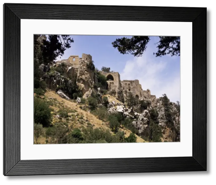 Framed Print : St. Hilarion castle perched upon one of the highest peaks of the Kyrenia chain Framed Print : St. Hilarion castle perched upon one of the highest peaks of the Kyrenia chain