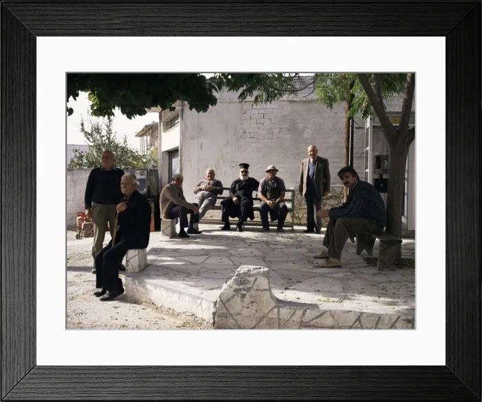 Framed Print : Men of the village, Dhora, Cyprus, Europe Framed Print : Men of the village, Dhora, Cyprus, Europe