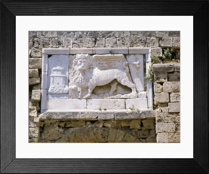 Framed Print : Carved winged lion of St. Mark above gate of the citadel, Famagusta, north of the island Framed Print : Carved winged lion of St. Mark above gate of the citadel, Famagusta, north of the island