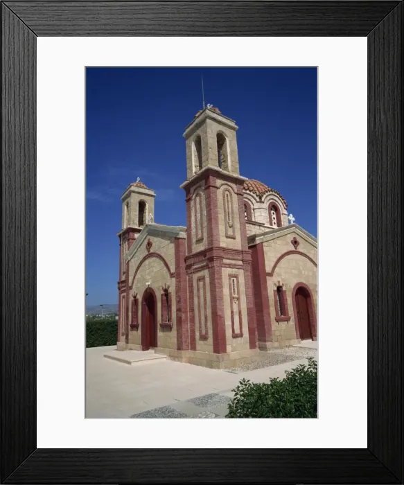 Framed Print : Exterior of Christian church, St. Georges Church at Paphos on the west of the island Framed Print : Exterior of Christian church, St. Georges Church at Paphos on the west of the island