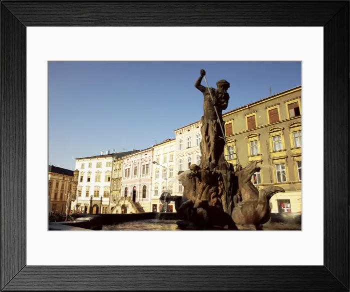 Framed Print : Jupiter fountain dating from 1707 by Vaclav Render in Dolni Namesti (Square) Framed Print : Jupiter fountain dating from 1707 by Vaclav Render in Dolni Namesti (Square)