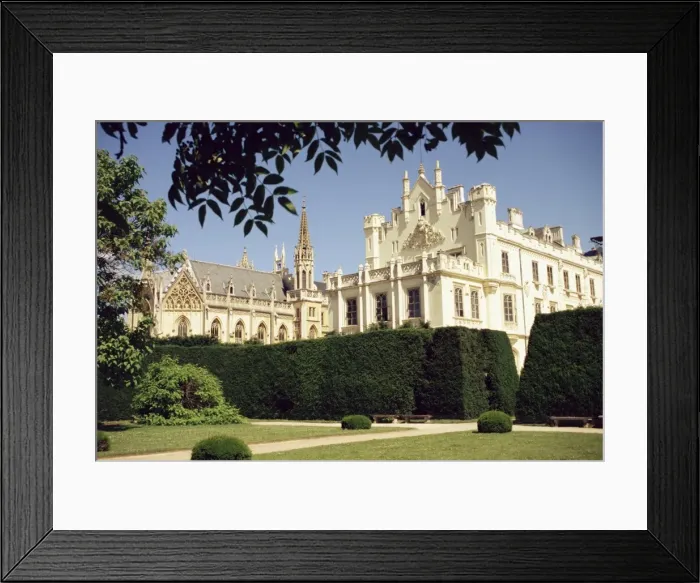 Framed Print : Neo-Gothic chateau dating from 1856, Lednice, UNESCO World Heritage Site Framed Print : Neo-Gothic chateau dating from 1856, Lednice, UNESCO World Heritage Site