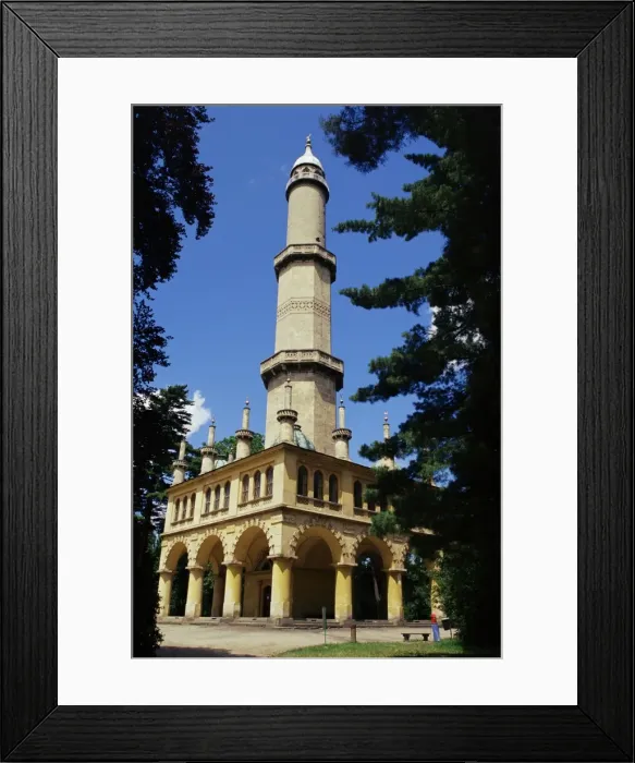 Framed Print : Turkish style minaret in chateau gardens, Lednice, UNESCO World Heritage Site Framed Print : Turkish style minaret in chateau gardens, Lednice, UNESCO World Heritage Site