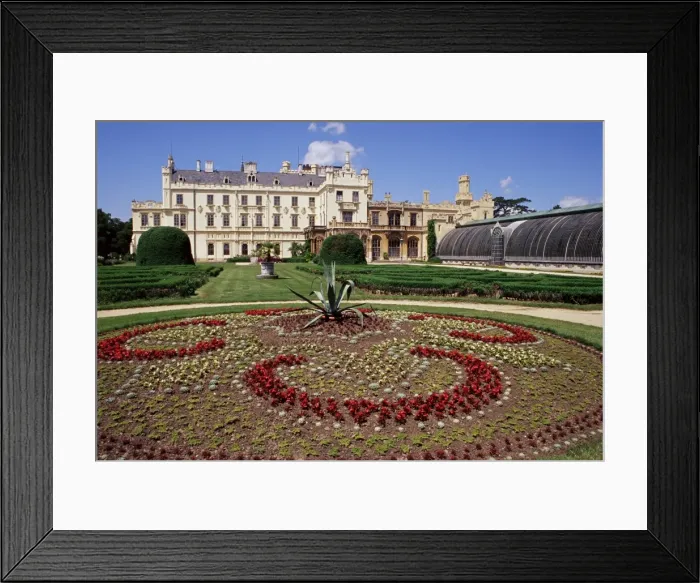 Framed Print : Gardens of chateau dating from 1856, Lednice, UNESCO World Heritage Site Framed Print : Gardens of chateau dating from 1856, Lednice, UNESCO World Heritage Site