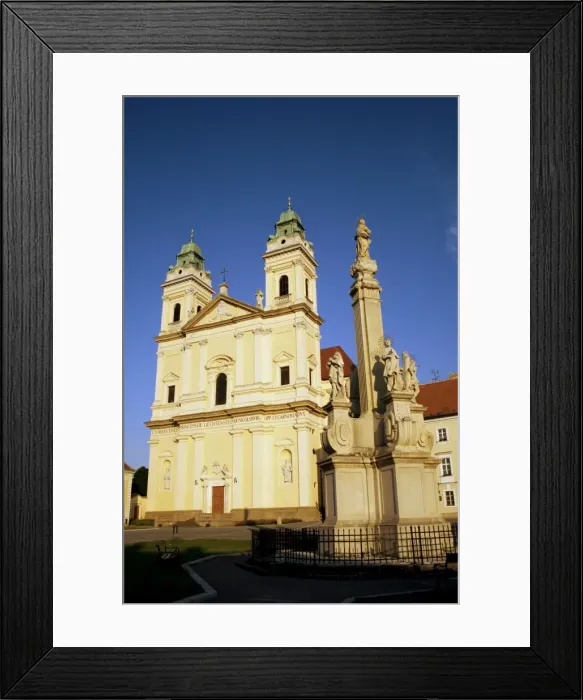 Framed Print : Church of the Assumption of the Virgin Mary, in the evening, Valtice, UNESCO World Heritage Site