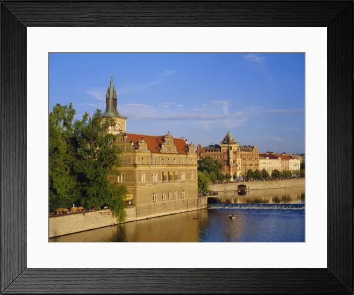Framed Print : Buildings on the River Vltava, Prague, Czech Republic, Europe Framed Print : Buildings on the River Vltava, Prague, Czech Republic, Europe