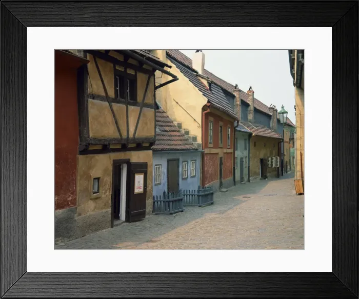 Framed Print : Old painted houses in Zlata Ulicka (Golden Lane), in Prague, Czech Republic, Europe Framed Print : Old painted houses in Zlata Ulicka (Golden Lane), in Prague, Czech Republic, Europe