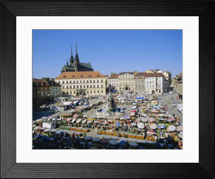 Framed Print : Morning Market, Brno, Czech Republic, Europe