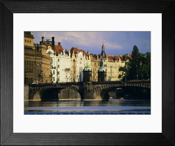 Framed Print : The National Theatre and houses along the Vltava River, Prague, Czech Republic, Europe Framed Print : The National Theatre and houses along the Vltava River, Prague, Czech Republic, Europe