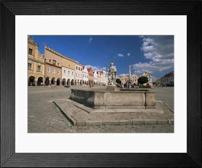 Framed Print : Marian column, Town Square, Telc, UNESCO World Heritage Site, South Moravia Framed Print : Marian column, Town Square, Telc, UNESCO World Heritage Site, South Moravia