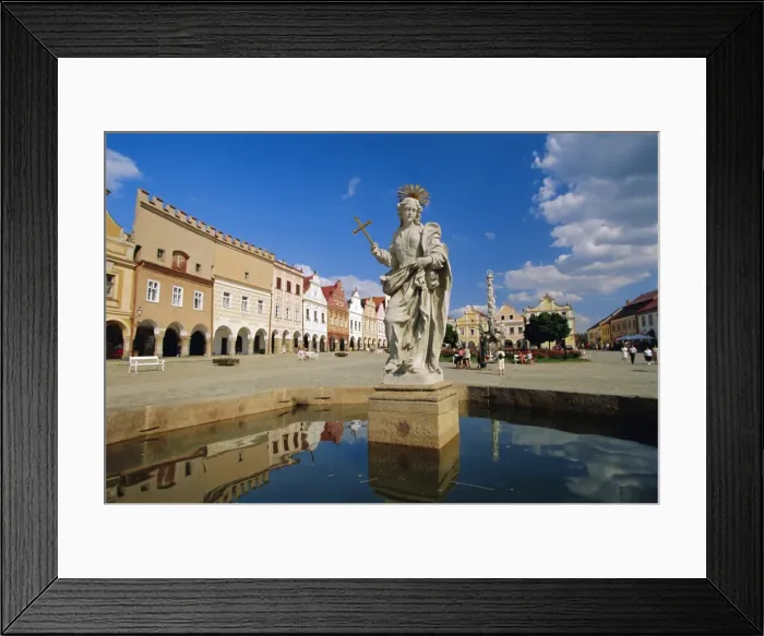 Framed Print : Marian Column, Telc, South Moravia, Czech Republic, Europe Framed Print : Marian Column, Telc, South Moravia, Czech Republic, Europe