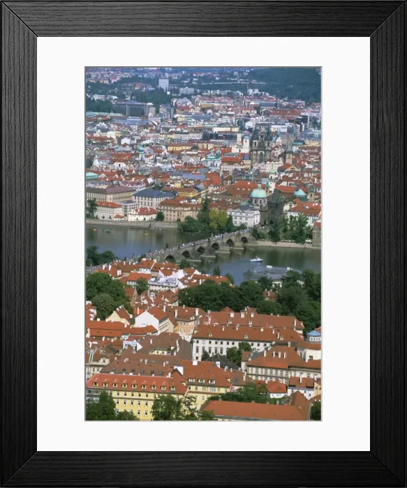 Framed Print : City and Vltava River, Prague, Czech Republic, Europe Framed Print : City and Vltava River, Prague, Czech Republic, Europe