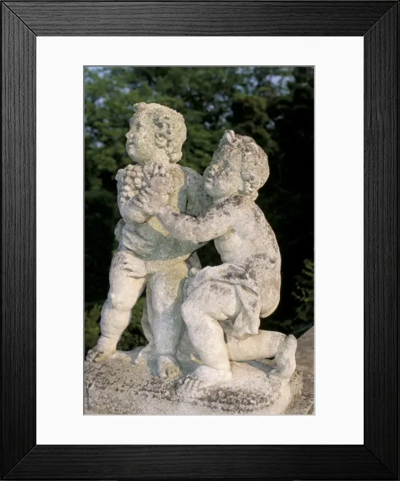 Framed Print : Statue of cherubs, Buchlovice chateau dating from the 18th century, Buchlovice Framed Print : Statue of cherubs, Buchlovice chateau dating from the 18th century, Buchlovice