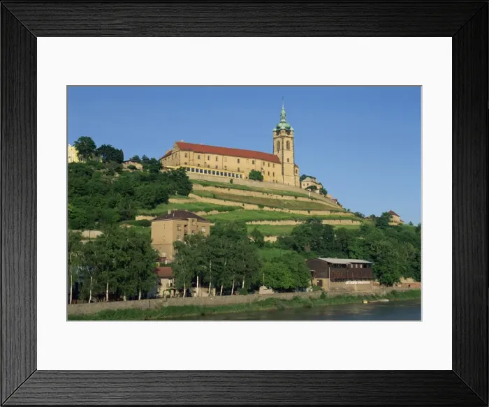 Framed Print : The 14th century castle and vine slopes at Melnik in the Prague region Framed Print : The 14th century castle and vine slopes at Melnik in the Prague region