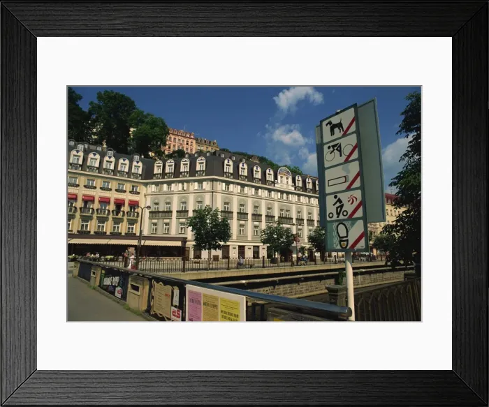 Framed Print : Restriction signs on the banks of the Tepla River in Karlovy Vary in West Bohemia Framed Print : Restriction signs on the banks of the Tepla River in Karlovy Vary in West Bohemia