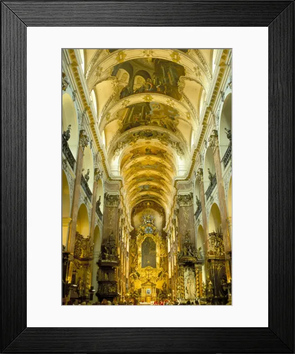 Framed Print : Nave of the baroque church of St. James, Prague, Czech Republic, Europe Framed Print : Nave of the baroque church of St. James, Prague, Czech Republic, Europe