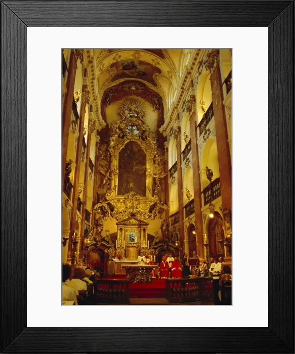 Framed Print : Church of St. Kames, Nave, Prague, Czech Republic, Europe Framed Print : Church of St. Kames, Nave, Prague, Czech Republic, Europe