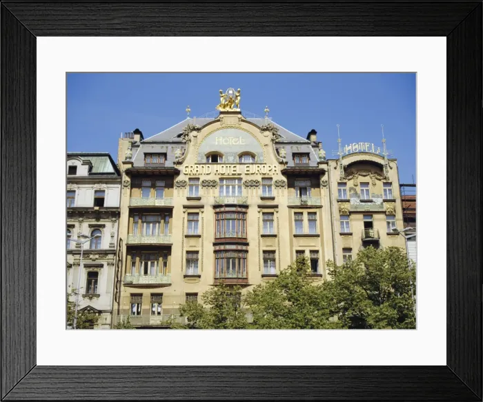 Framed Print : The Art Nouveau facade of the Grand Hotel d Europe, Wenceslas Square Framed Print : The Art Nouveau facade of the Grand Hotel d Europe, Wenceslas Square