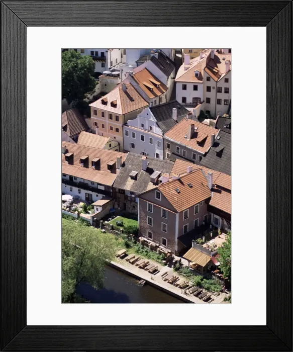 Framed Print : View from the castle of Cesky Krumlov, UNESCO World Heritage Site, Czech Republic, Europe
