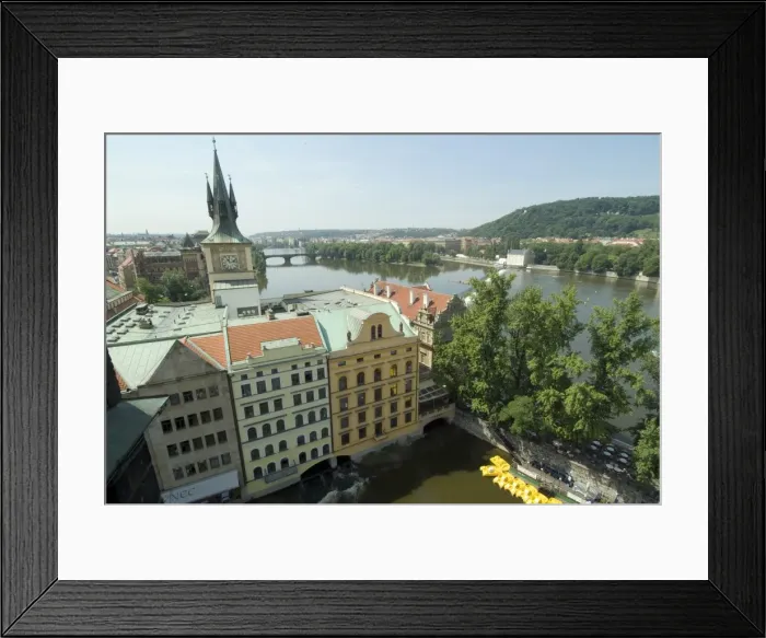 Framed Print : View from Charles Bridge overlooking Prague and Vltava River, Czech Republic, Europe Framed Print : View from Charles Bridge overlooking Prague and Vltava River, Czech Republic, Europe