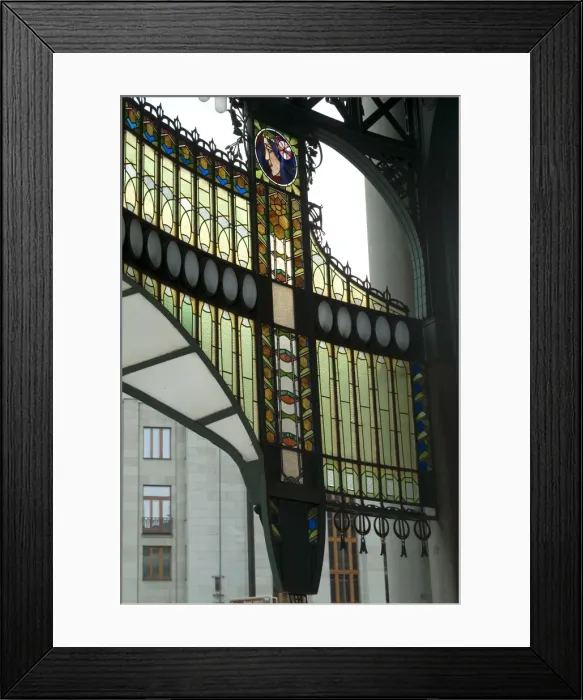 Framed Print : Stained glass Art Nouveau (Jugendstil) detail, Municipal House, Prague Framed Print : Stained glass Art Nouveau (Jugendstil) detail, Municipal House, Prague