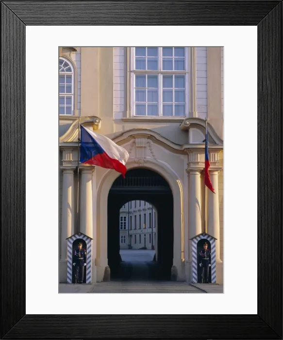 Framed Print : Castle guard, Prague Castle, Powder Bridge, Prague, Czech Republic, Europe