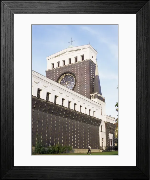 Framed Print : Church of the Most Sacred Heart of Our Lord, Joze Plecnik 1932, Jiriho z Podebrad Square Framed Print : Church of the Most Sacred Heart of Our Lord, Joze Plecnik 1932, Jiriho z Podebrad Square