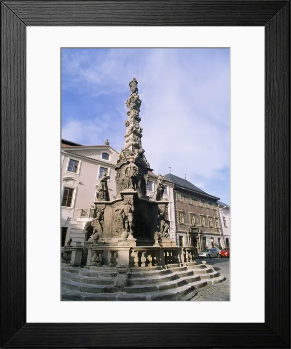 Framed Print : Baroque plague column dating from 1715, built as symbol of Roman Catholic domination by Austrian Hapsburgs, Kutna Hora, Stredocesko, Czech Framed Print : Baroque plague column dating from 1715, built as symbol of Roman Catholic domination by Austrian Hapsburgs, Kutna Hora, Stredocesko, Czech