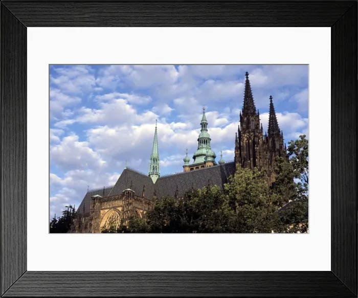 Framed Print : Roof line of Gothic spires of St. Vitus Cathedral, Prague Castle, Hradcany Framed Print : Roof line of Gothic spires of St. Vitus Cathedral, Prague Castle, Hradcany