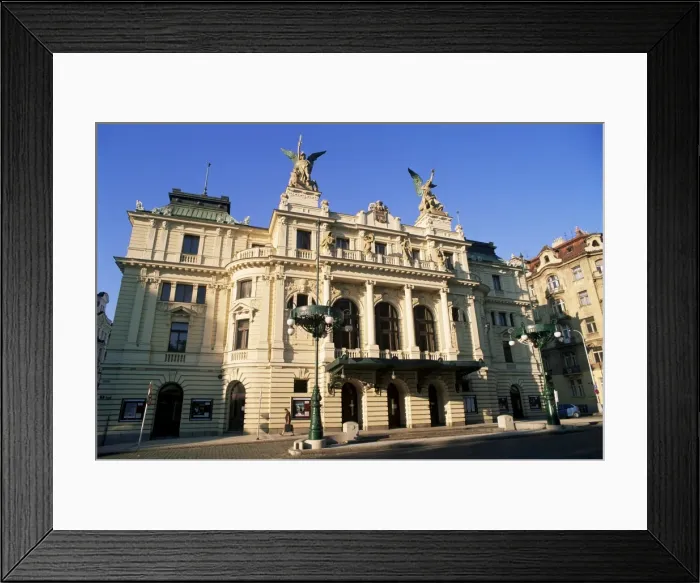 Framed Print : Vinohrady Theatre dating from 1909 at namesti Miru (square), Vinohrady Framed Print : Vinohrady Theatre dating from 1909 at namesti Miru (square), Vinohrady