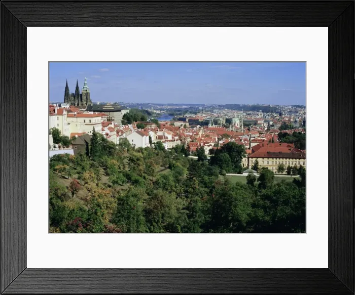 Framed Print : Prague Castle from Petrin Gardens and rooftops of Mala Strana, Hradcany Framed Print : Prague Castle from Petrin Gardens and rooftops of Mala Strana, Hradcany