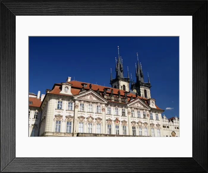 Framed Print : Golz-Kinsky Palace and Tyn church beyond, Old Town Square, Prague, Czech Republic, Europe Framed Print : Golz-Kinsky Palace and Tyn church beyond, Old Town Square, Prague, Czech Republic, Europe