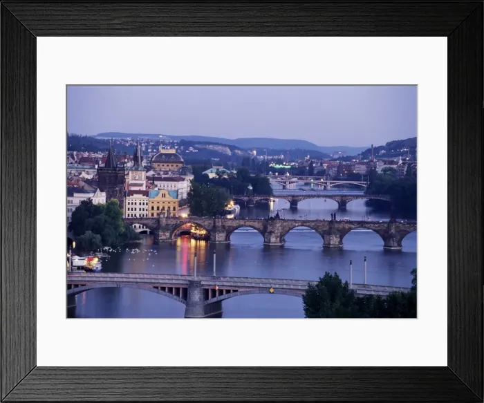 Framed Print : View over Vltava River from Letna Gardens, Prague, Czech Republic, Europe Framed Print : View over Vltava River from Letna Gardens, Prague, Czech Republic, Europe