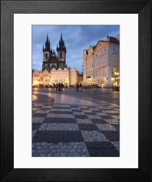 Framed Print : Old Town Square in the evening, with the Church of Our Lady before Tyn in the background Framed Print : Old Town Square in the evening, with the Church of Our Lady before Tyn in the background