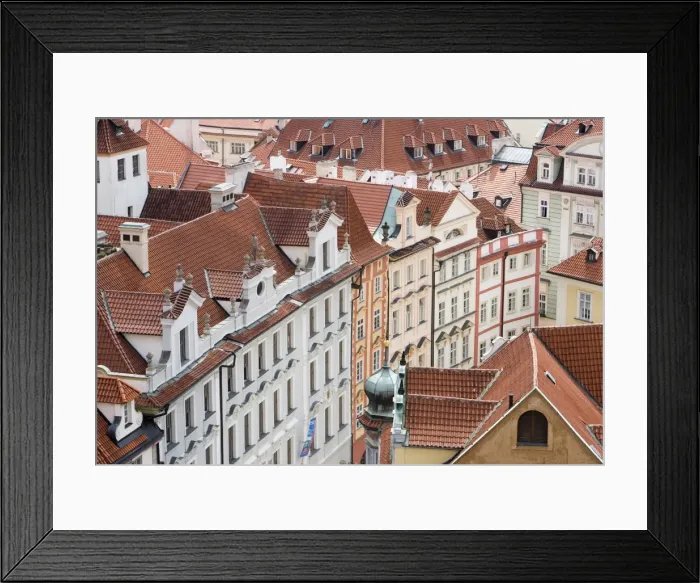 Framed Print : View of rooftops from Town Hall tower, Old Town, Prague, Czech Republic, Europe Framed Print : View of rooftops from Town Hall tower, Old Town, Prague, Czech Republic, Europe