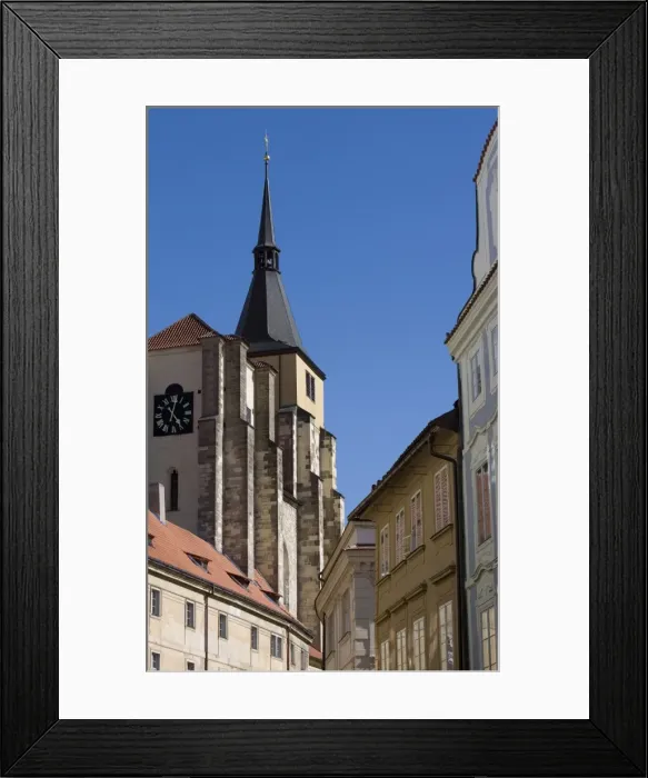 Framed Print : Street with church spire, Old Town, Prague, Czech Republic, Europe Framed Print : Street with church spire, Old Town, Prague, Czech Republic, Europe