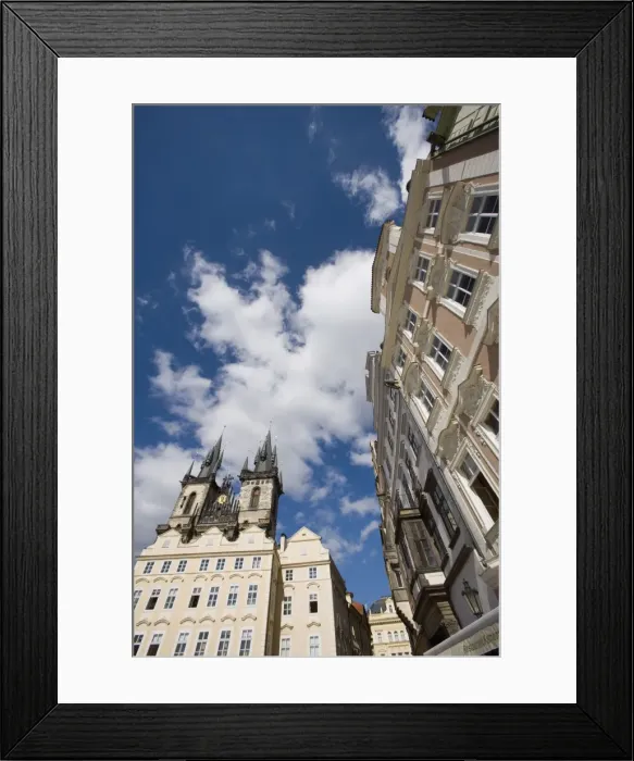 Framed Print : Old Town Square, spires of the Church of Our Lady before Tyn, Old Town
