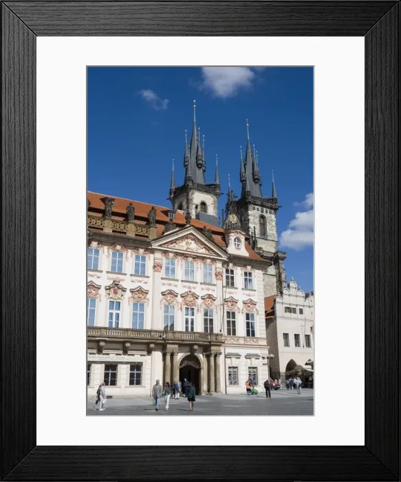 Framed Print : Kisky Palace, Old Town Square, with the Church of Our Lady before Tyn in background Framed Print : Kisky Palace, Old Town Square, with the Church of Our Lady before Tyn in background